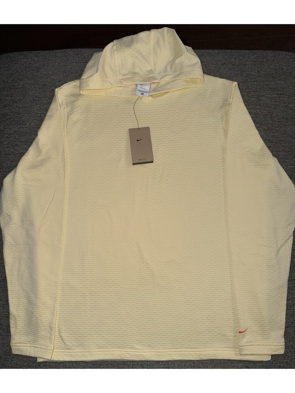 Nike Tour Dri-FIT Men L Pale Yellow Performance Golf Hoodie HM5820-114 NWT $115